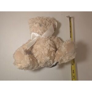 Bearington Collection‎ Plush Teddy Bear Beige 10" Curly Fur with Ribbon Bow